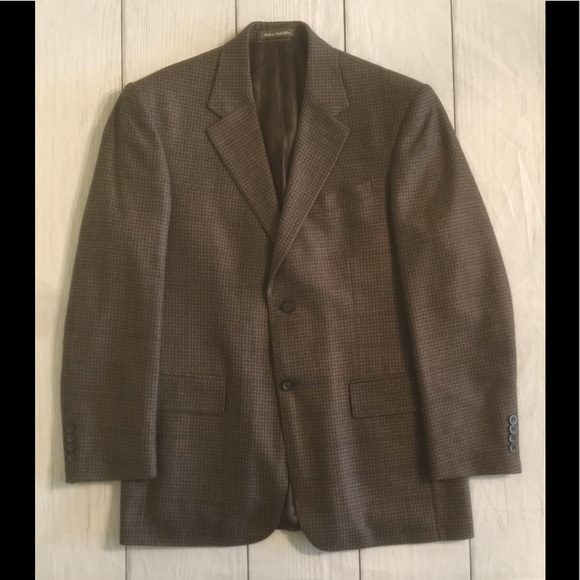 Oscar De La Renta Size 40R Brown Glen Plaid Blazer - Picture 8 of 8